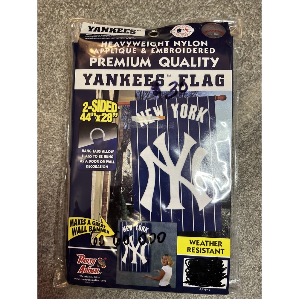 New York Yankees Flag/Wall Banner Embroidered 2 Sided 44"x28" MLB Athletic E1-89